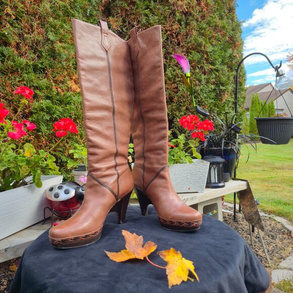 Women's Tall Slip-On Riding Boots Brazilian Leather Knee High by Cole Haan - Picture 2 of 12